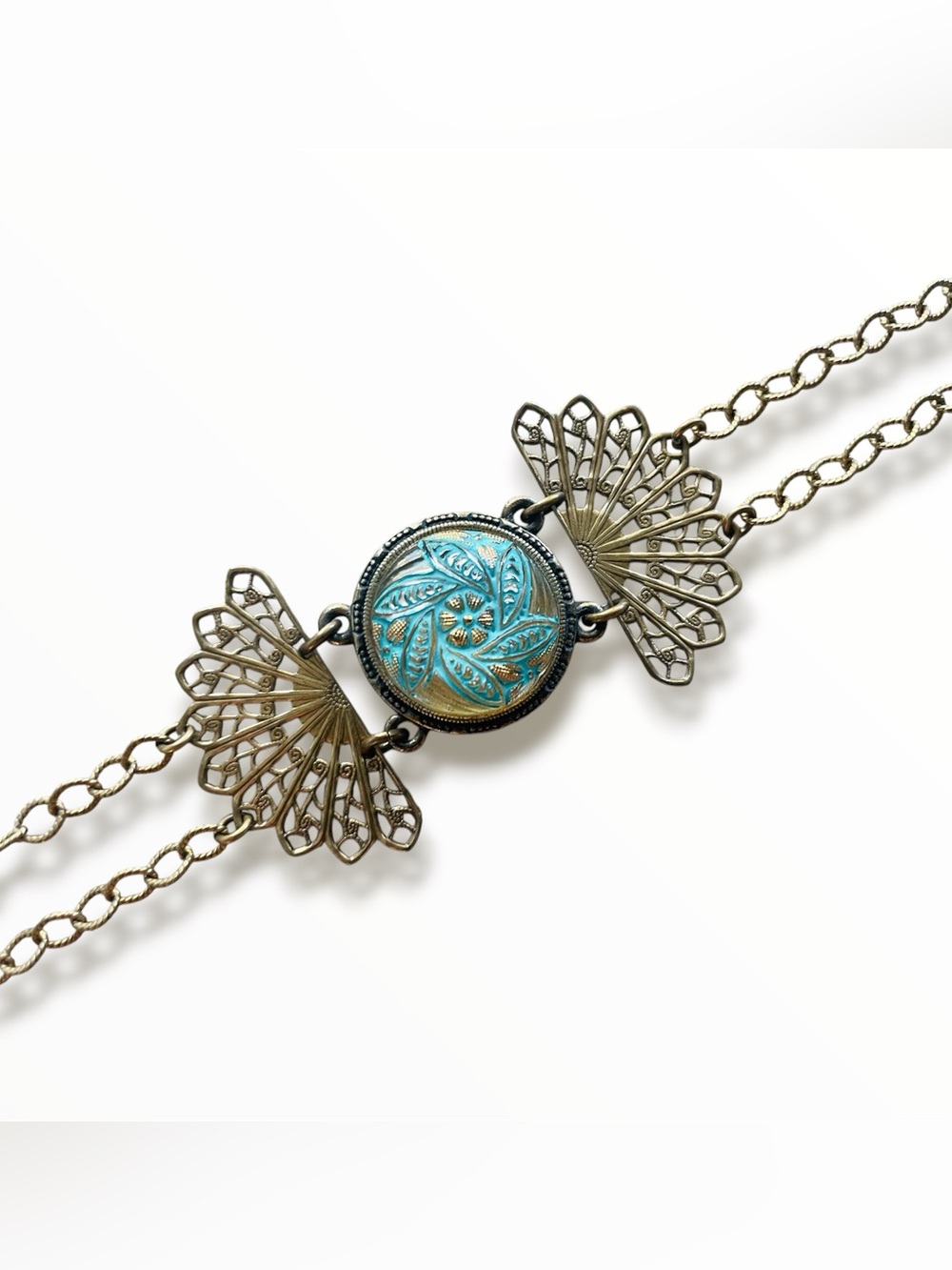 Grandmother’s Buttons Vintage Handmade Art Deco Filigree Style Button Bracelet